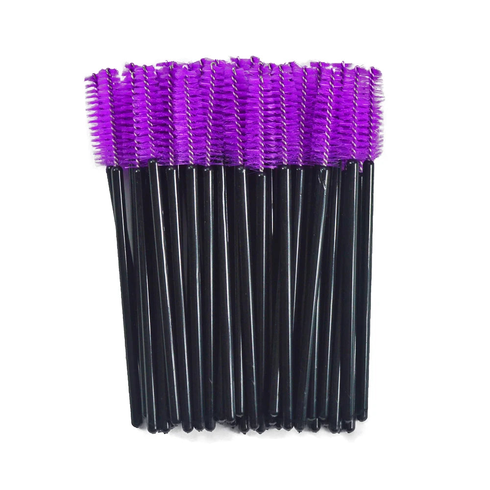 Set of 50 Crystal Eyelash Brushes – Disposable Brushes for Eyelash and Eyebrow Maintenance