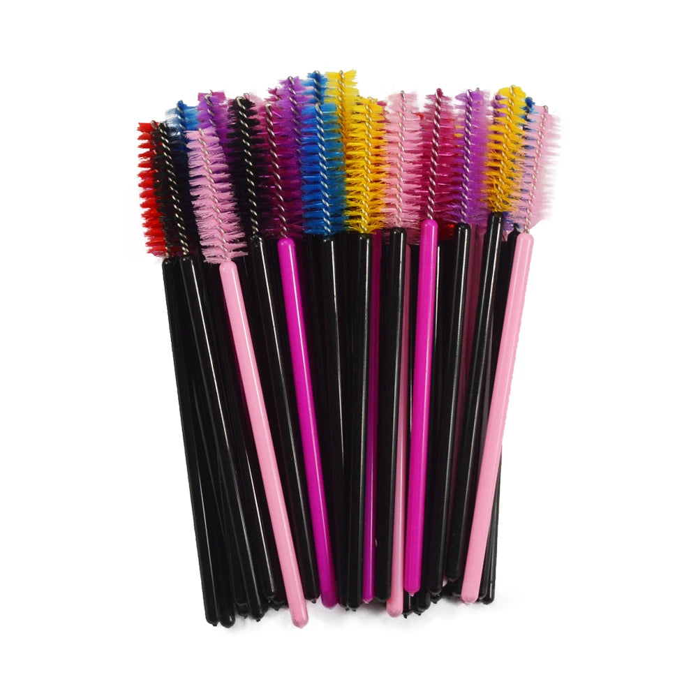 Set of 50 Crystal Eyelash Brushes – Disposable Brushes for Eyelash and Eyebrow Maintenance