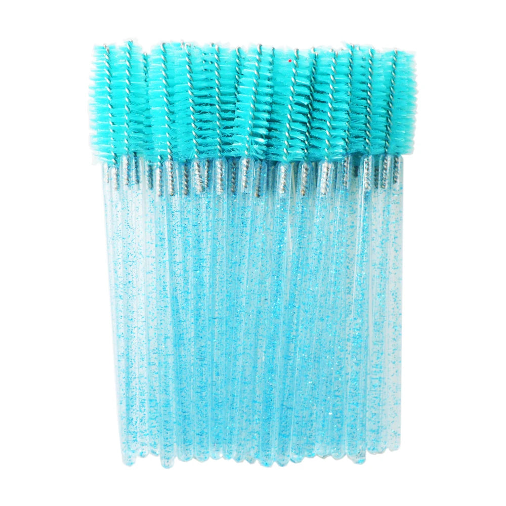 Set of 50 Crystal Eyelash Brushes – Disposable Brushes for Eyelash and Eyebrow Maintenance