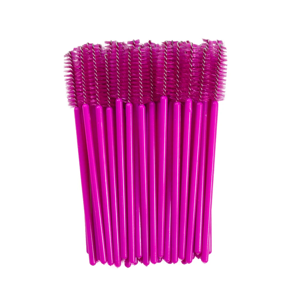 Set of 50 Crystal Eyelash Brushes – Disposable Brushes for Eyelash and Eyebrow Maintenance