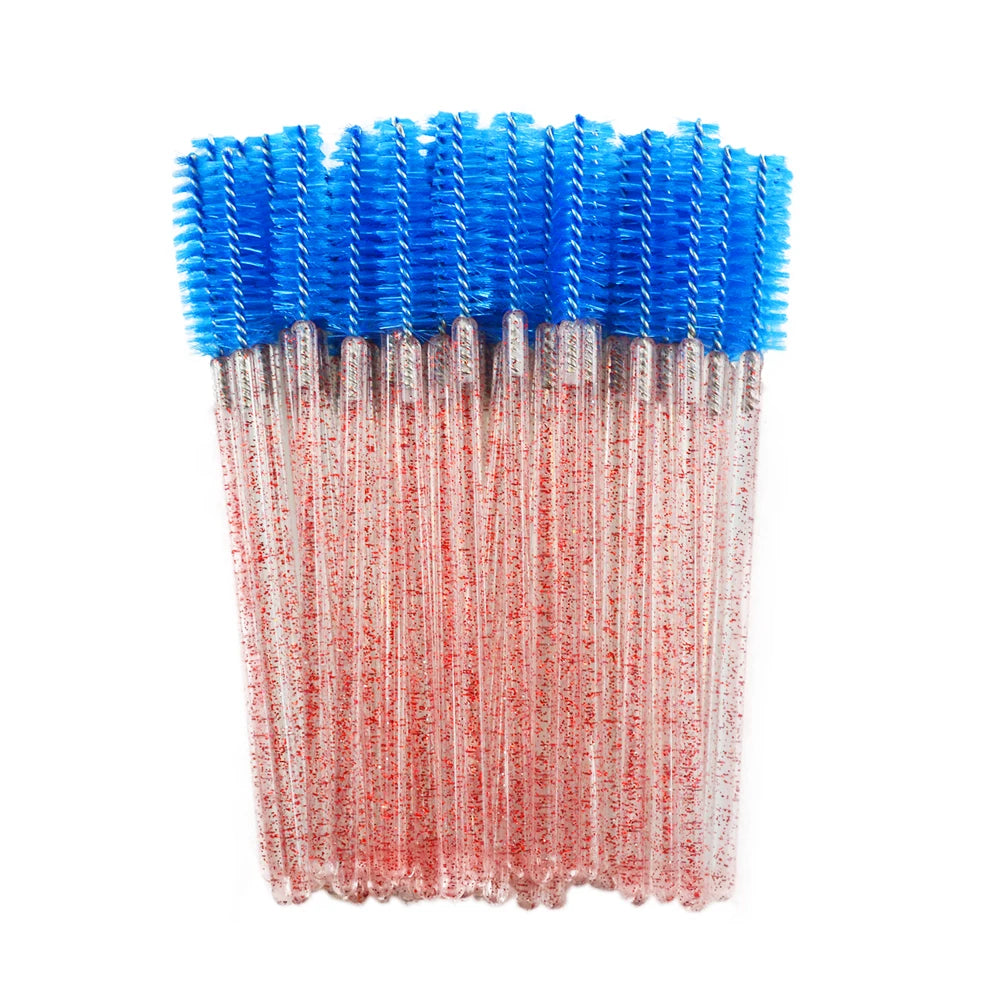 Set of 50 Crystal Eyelash Brushes – Disposable Brushes for Eyelash and Eyebrow Maintenance