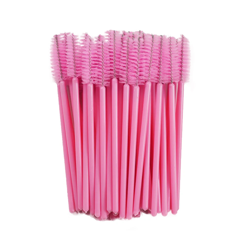 Set of 50 Crystal Eyelash Brushes – Disposable Brushes for Eyelash and Eyebrow Maintenance