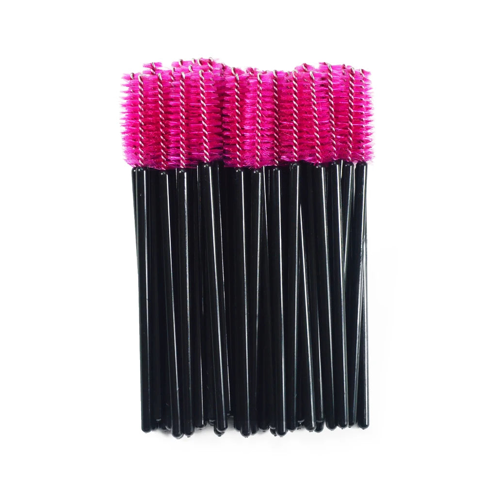 Set of 50 Crystal Eyelash Brushes – Disposable Brushes for Eyelash and Eyebrow Maintenance
