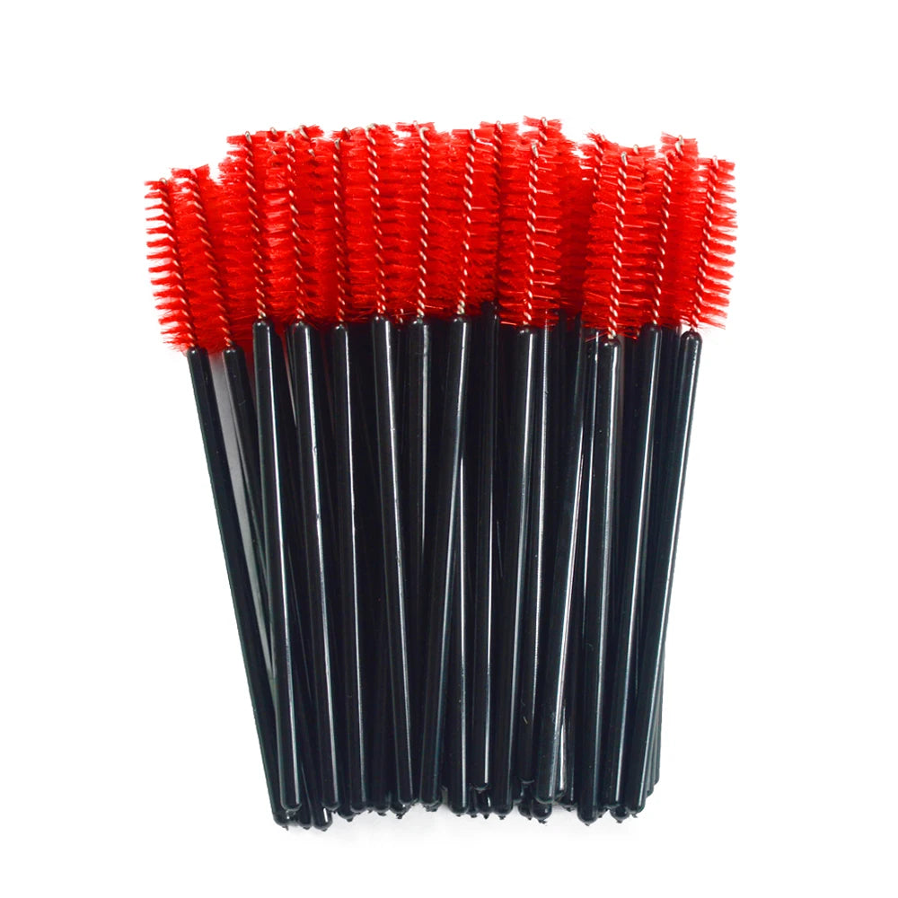Set of 50 Crystal Eyelash Brushes – Disposable Brushes for Eyelash and Eyebrow Maintenance