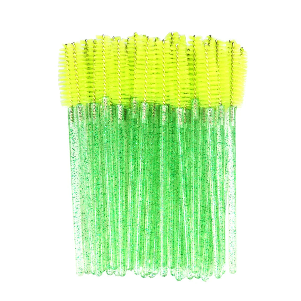 Set of 50 Crystal Eyelash Brushes – Disposable Brushes for Eyelash and Eyebrow Maintenance