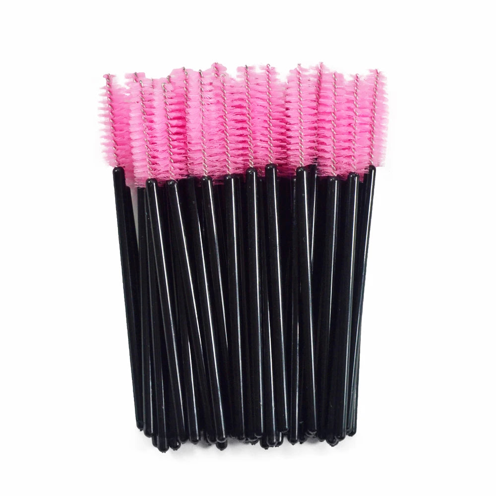 Set of 50 Crystal Eyelash Brushes – Disposable Brushes for Eyelash and Eyebrow Maintenance