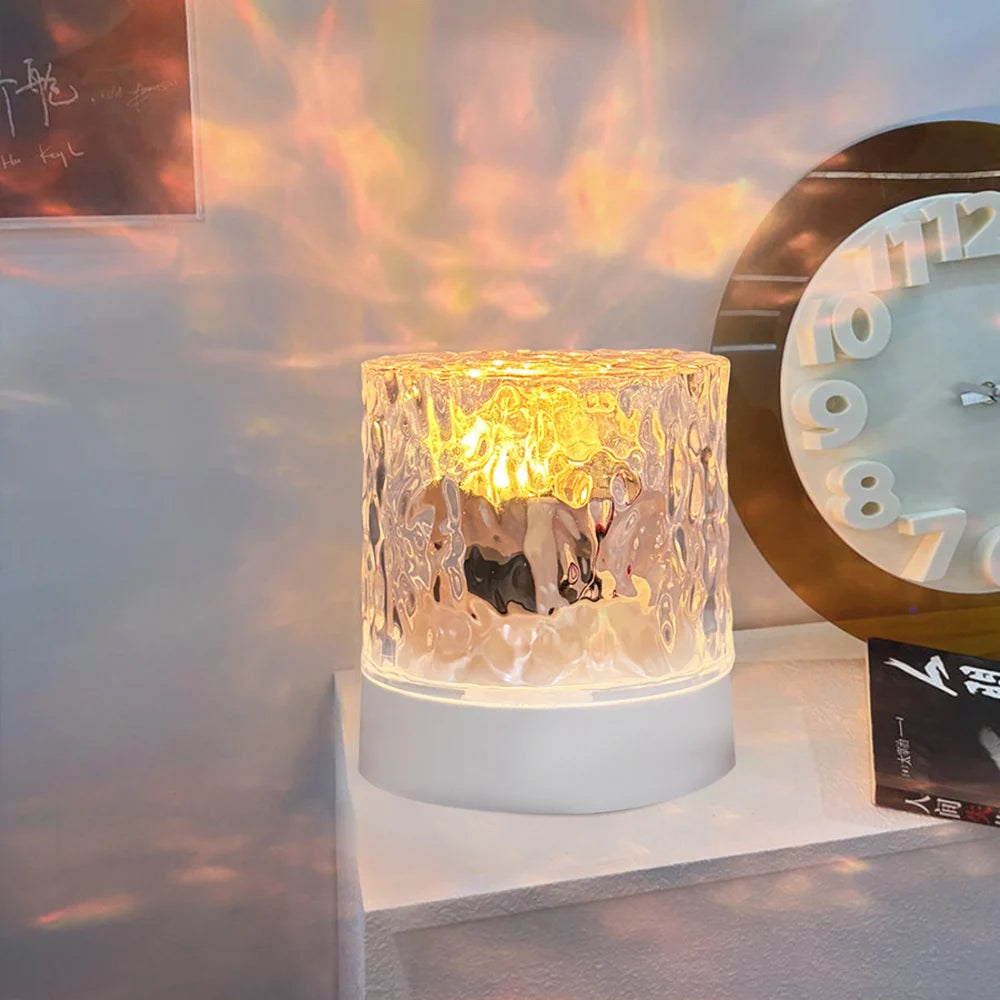 LED lamp with water wave projection, romantic atmosphere, gift for couples
