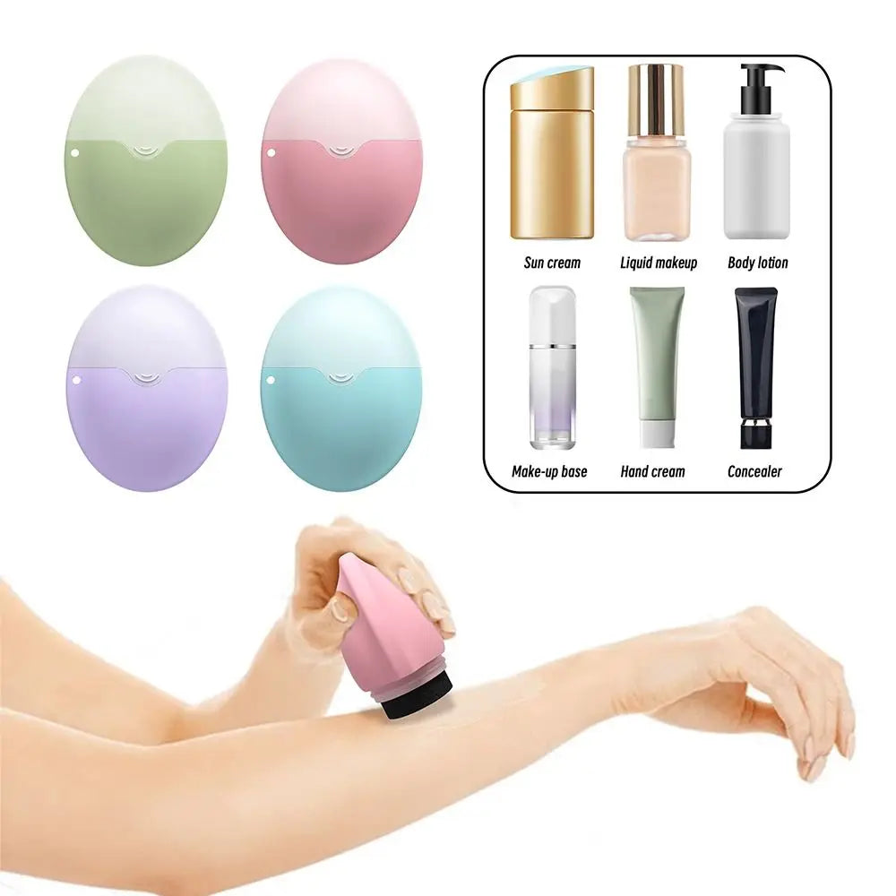 Silicone, oval, rechargeable sunscreen applicator – the portable solution for hygienic and even application of lotions and creams, ideal for travel and daily use