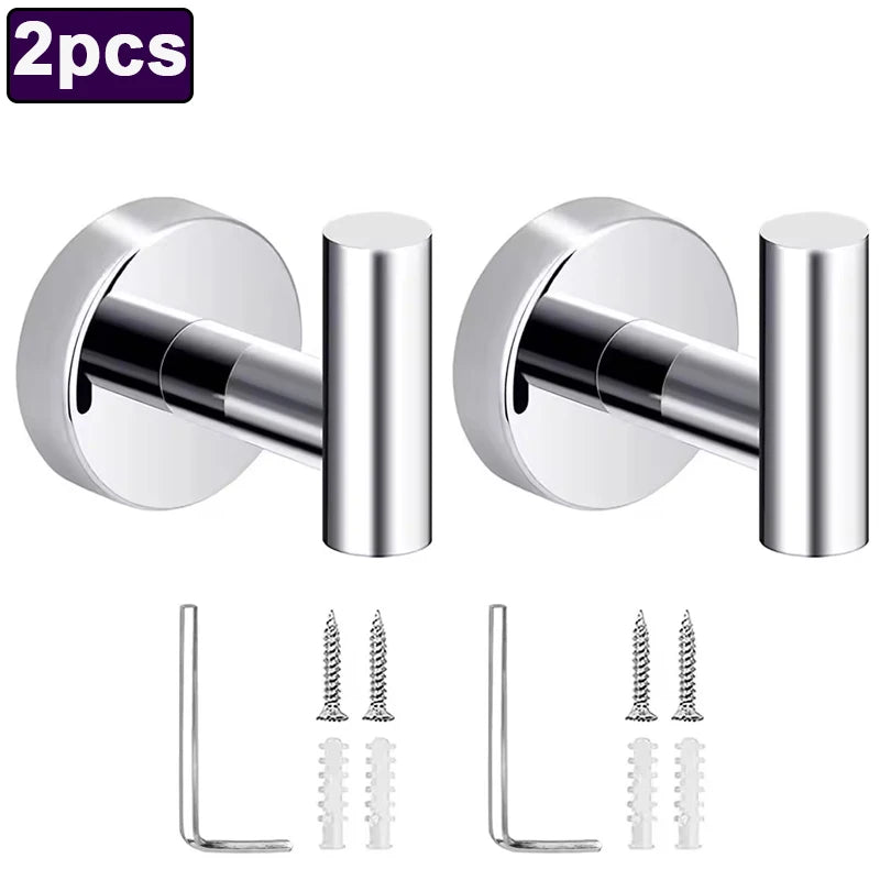Stainless steel wall hooks with screws - the perfect solution for efficient organization of your spaces. Ideal for the bathroom, hallway, kitchen, office or bedroom.