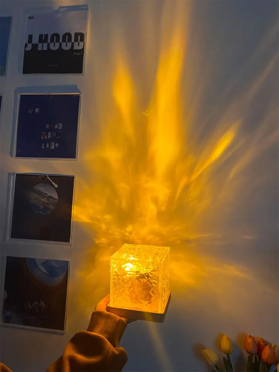 LED lamp with water wave projection, romantic atmosphere, gift for couples
