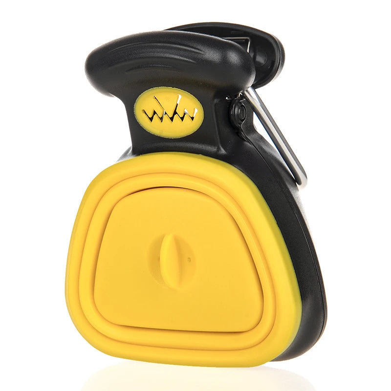 Foldable Dog Poop Bag Dispenser and Scoop – Hygienic Solution for Cleaning Up Pet Waste, Ideal for Walks and Travel