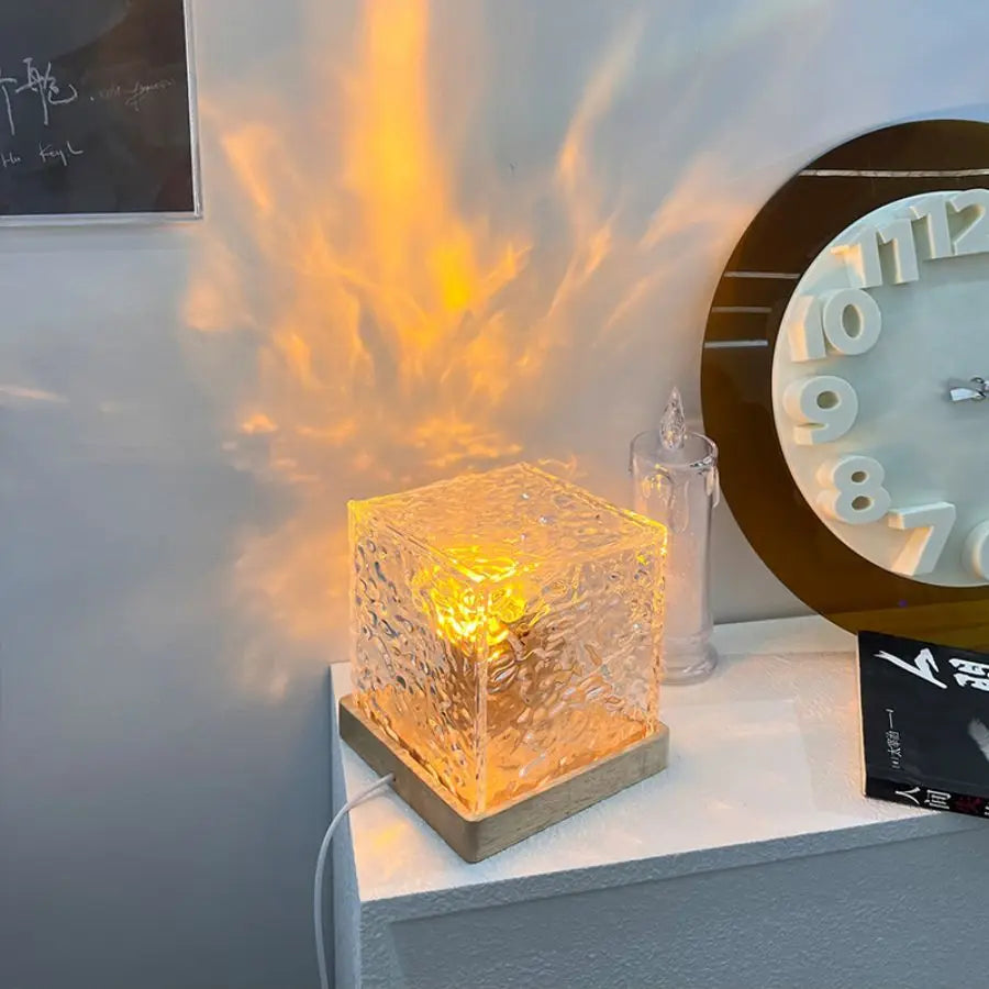 LED lamp with water wave projection, romantic atmosphere, gift for couples