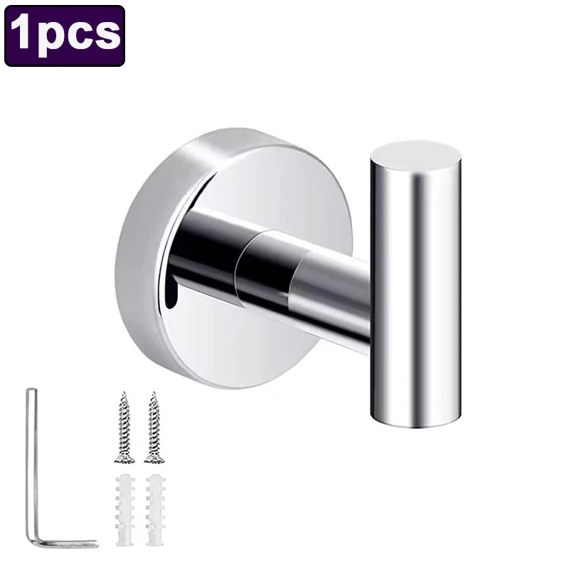 Stainless steel wall hooks with screws - the perfect solution for efficient organization of your spaces. Ideal for the bathroom, hallway, kitchen, office or bedroom.