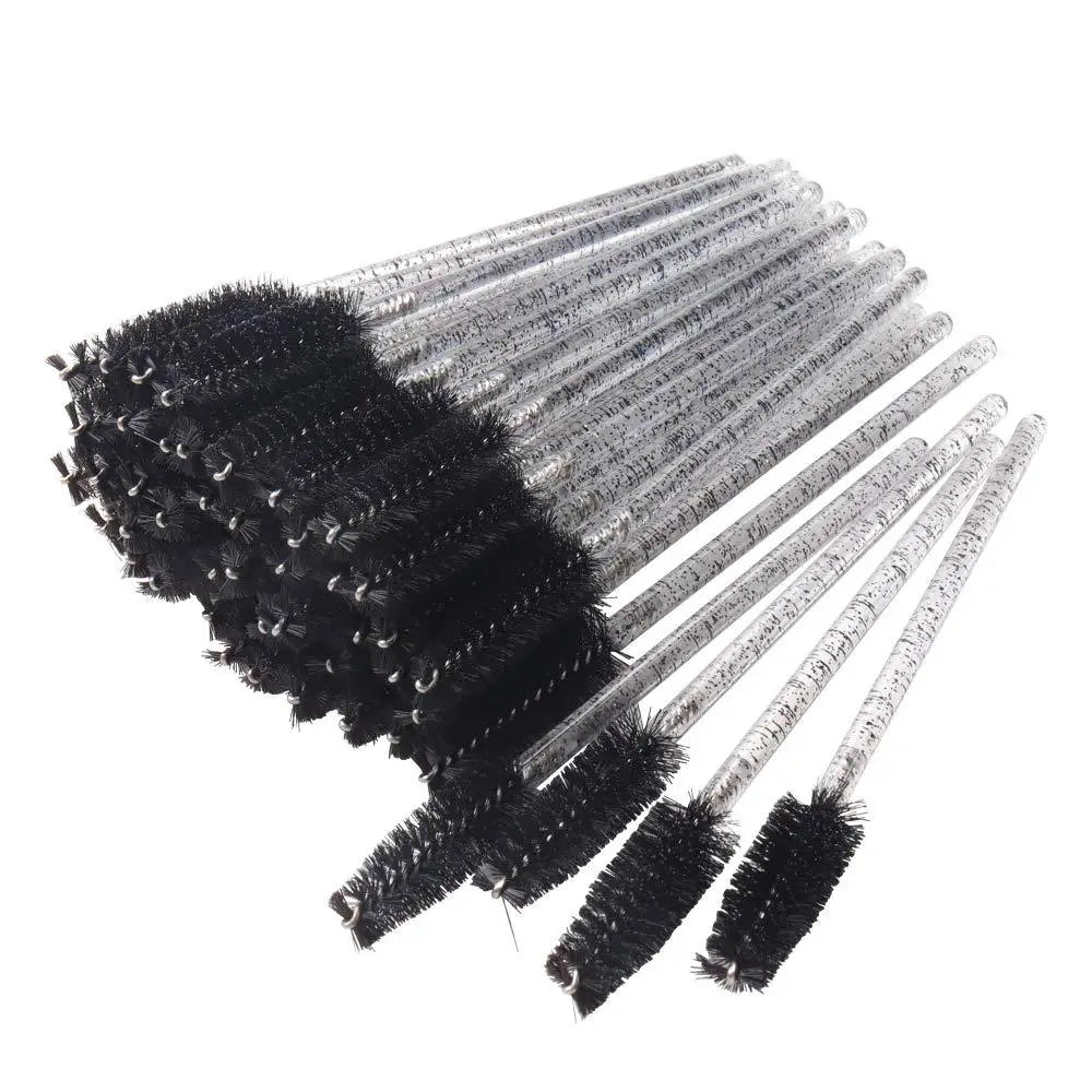 Set of 50 Crystal Eyelash Brushes – Disposable Brushes for Eyelash and Eyebrow Maintenance