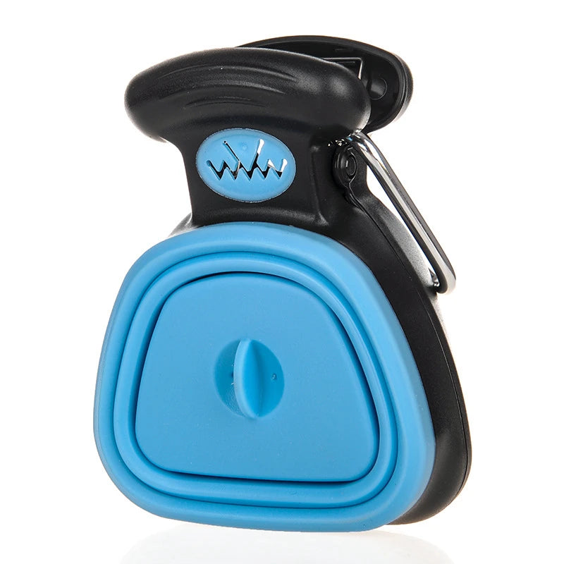 Foldable Dog Poop Bag Dispenser and Scoop – Hygienic Solution for Cleaning Up Pet Waste, Ideal for Walks and Travel