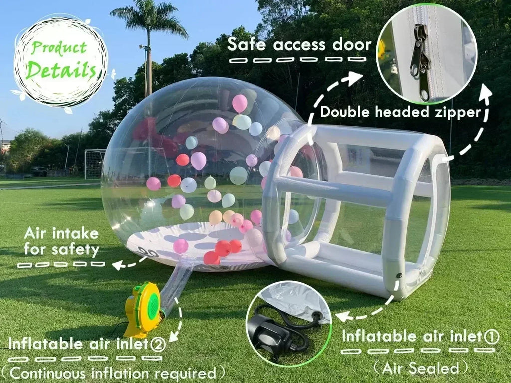 Transparent Inflatable Bubble Tent for Kids 10ft – Outdoor Play and Parties