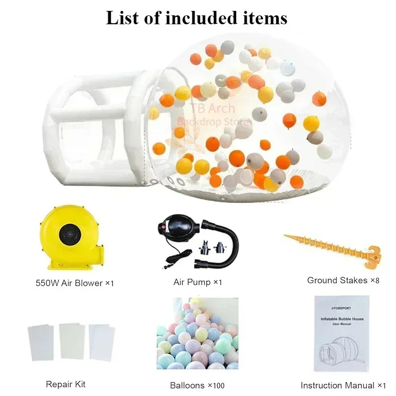 Transparent Inflatable Bubble Tent for Kids 10ft – Outdoor Play and Parties
