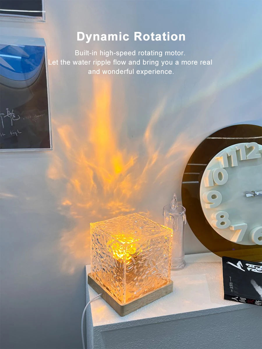 LED lamp with water wave projection, romantic atmosphere, gift for couples