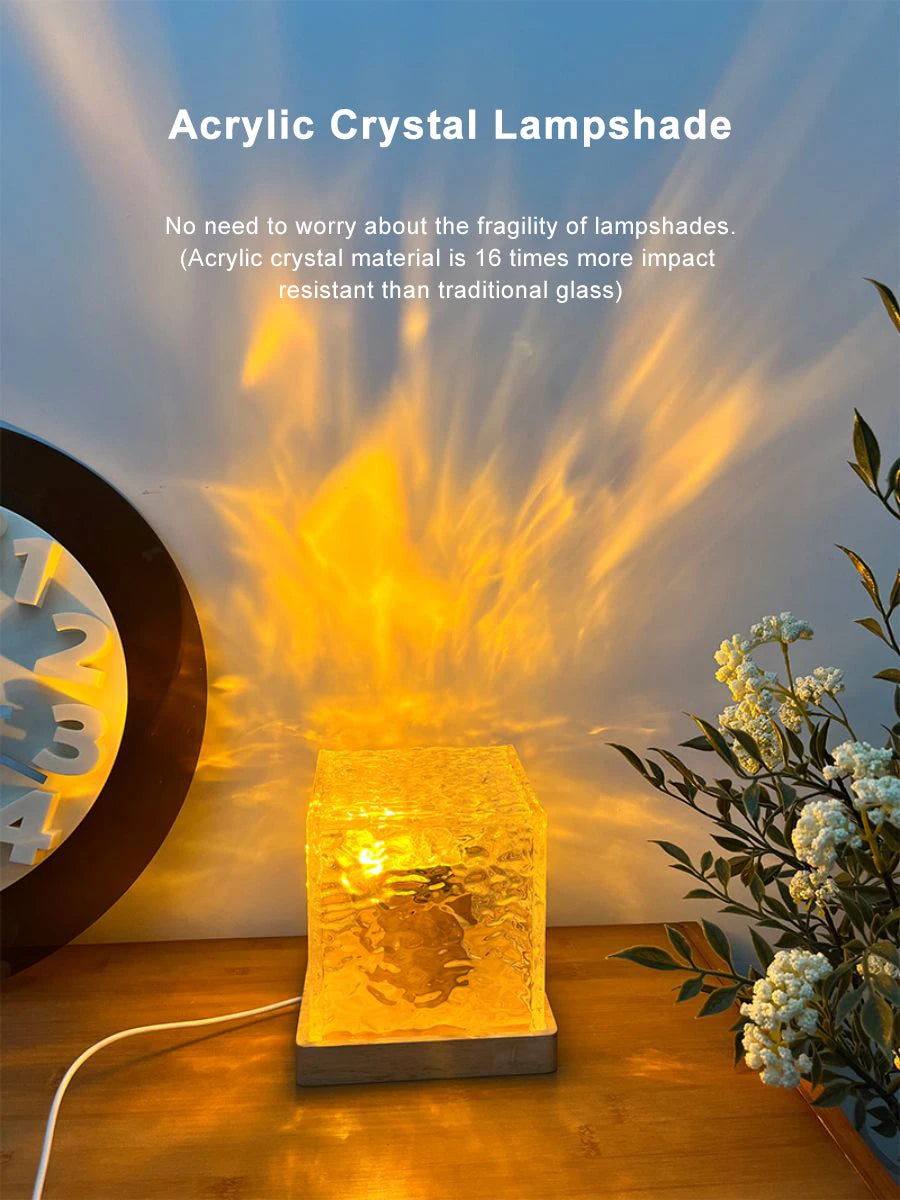 LED lamp with water wave projection, romantic atmosphere, gift for couples