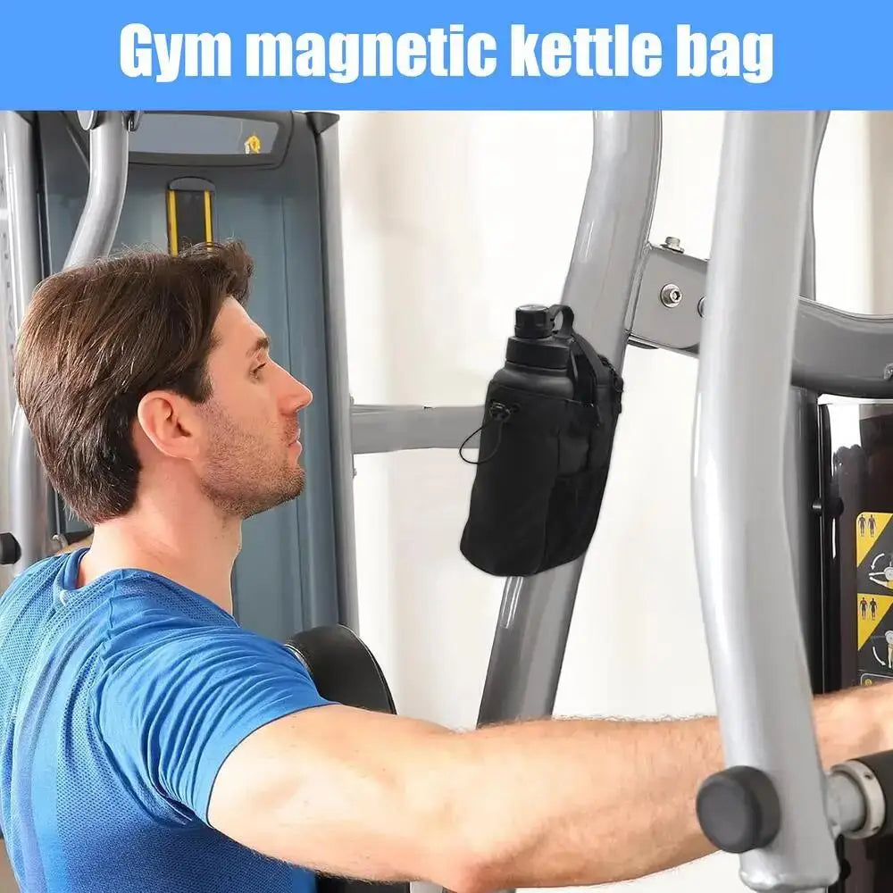 Magnetic Water Bottle Bag Large Capacity Specific Water Cup Holder with Strong Magnet Portable Bag for Outdoor Sports Gym Camp