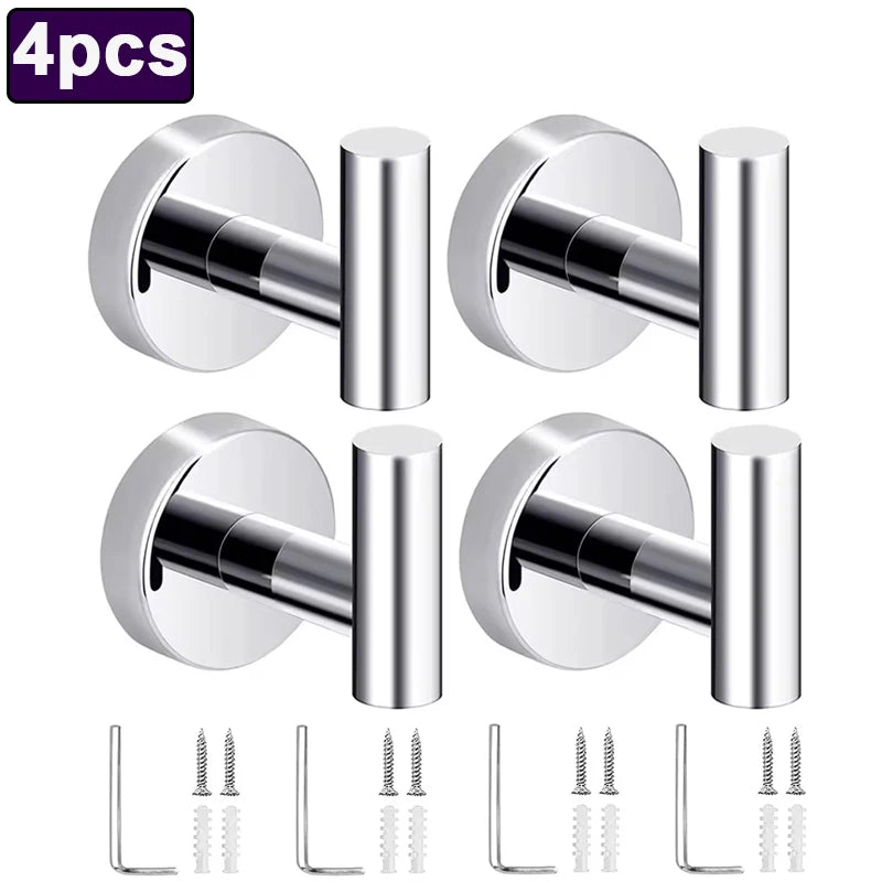 Stainless steel wall hooks with screws - the perfect solution for efficient organization of your spaces. Ideal for the bathroom, hallway, kitchen, office or bedroom.