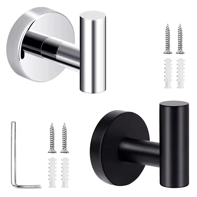 Stainless steel wall hooks with screws - the perfect solution for efficient organization of your spaces. Ideal for the bathroom, hallway, kitchen, office or bedroom.